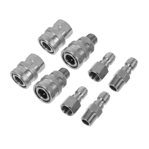 ELAYARD 8 Stück Teiliges Set Edelstahl Schnellkupplungen Hydraulische Kugelhahn Adapter Hoher Druck Wasserschlauch Anschluss Für Hochdruckreiniger Zubehör von ELAYARD