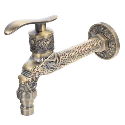 ELAYARD Antike Wandarmatur Waschmaschinen Wasserhahn aus Langlebiger Zinklegierung Leicht zu Bedienen Auslaufsicher Vintage Design für Waschbecken und Mop Pool für Badezimmer und Haushalt von ELAYARD