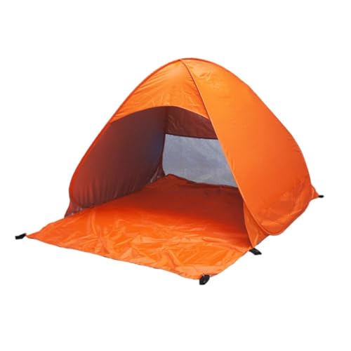 ELAYARD Automatisches Pop Up Strandzelt Orange mit UV Schutz Wasserdichtes Camping Sonnenschutz Zelt Robustes Gestänge mit Erdspieß Sofort Aufstellbar für Reisen und Outdoor Aktivitäten von ELAYARD