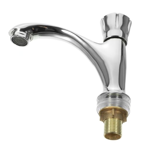 ELAYARD Brushed Edelstahl Wasserhahn für Badezimmer Waschbecken Single Kaltwasser Ergonomischer Griff Einfache Montage Langlebig Praktischer Haushalts Wasserhahn mit Modernem Design von ELAYARD