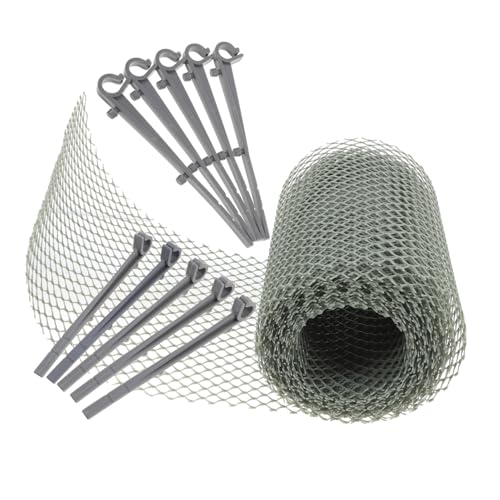 ELAYARD Dachrinnen Laubschutznetz Hexagonal Mesh Regenrinnenschutz mit Haken Kompatibel Verstellbar Installieren für Effektive Schmutzfilterung von ELAYARD