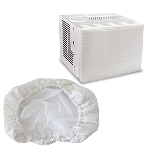ELAYARD Doppelisolierender Air Conditioner Cover Windschutz für Klimagerät Beige Elastische Passform mit Zugband Energiesparend Schützt vor Kalten Zugluft und Schmutz für Wohn und von ELAYARD