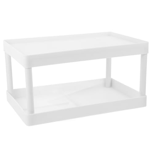ELAYARD Doppelregal Für Schreibtisch Tischorganisator Arbeitsplatten-eckregal Tischregal Organizer Für Den Schreibtisch Im Wohnheim Thekeneckregal Weiß Plastik von ELAYARD