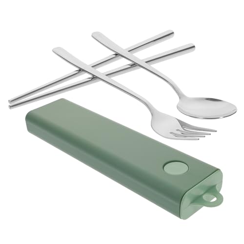 ELAYARD Edelstahl Besteck Set Teilig mit Gabel Löffel Essstäbchen Tragbares Leichtes Reisebesteck für Outdoor Picknick Camping Spülmaschinenfest Grün ELAYARD Edelstahl Besteck Set Teilig mit Gabel Löffel Essstäbchen Tragbares Leichtes Reisebesteck für Outdoor Picknick Camping Spülmaschinenfest Grün von ELAYARD