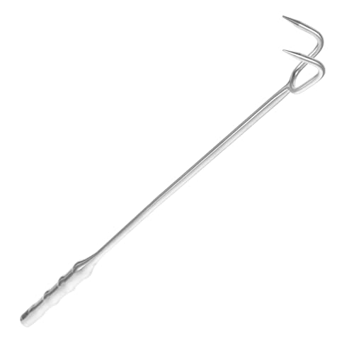 ELAYARD Edelstahl Fleischhaken Langlebiger Förmiger Grillhaken für Bbq Camping Fleischwender Haken Robust Vielseitig für Schwein Pute Hähnchen Braten von ELAYARD