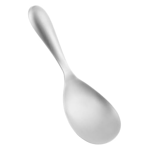 ELAYARD Edelstahl Reislöffel mit Großem Schöpflöffel Ergonomisch Rutschfest Spülmaschinenfest Küchenhelfer für Reisportionierung und Servieren in Haushalt und Restaurant Silber von ELAYARD
