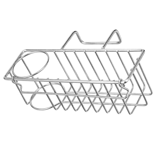 ELAYARD Edelstahl Spülschwammhalter Abtropfkorb für Küchenspüle Multifunktional mit Haken Küchenorganizer Leicht zu Installieren und Platzsparend von ELAYARD