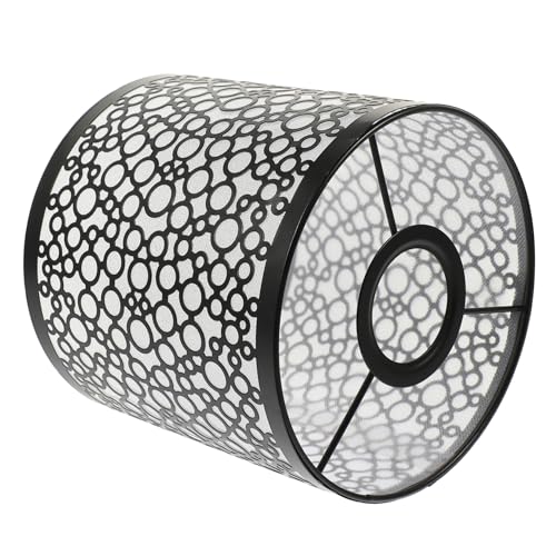 ELAYARD Eisen Lampenschirm mit Retro design Dekorativer Hängelampen schirm Vintage Stil Geeignet für Schlafzimmer Deckenlampen und Pendelleuchten Robustes Metall Schwarz mit Blasenmuster von ELAYARD