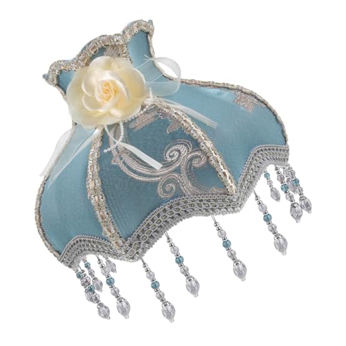 ELAYARD Europäischer Vintage Lampenschirm aus Stoff mit Perlen Blumenverzierung Großer Scallop Dome Lampenschirm Dekorativer Ersatz für Steh Tischlampen Leicht und Einfach zu Montieren ELAYARD Europäischer Vintage Lampenschirm aus Stoff mit Perlen Blumenverzierung Großer Scallop Dome Lampenschirm Dekorativer Ersatz für Steh Tischlampen Leicht und Einfach zu Montieren von ELAYARD