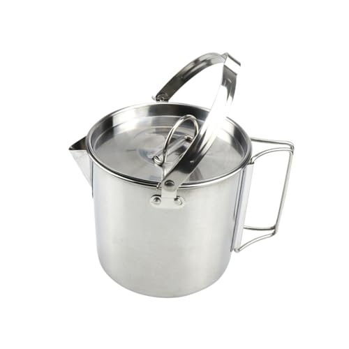 ELAYARD Faltbarer Edelstahl Campingkessel mit Deckel und Klappbarem Griff Leichter Outdoor Kochtopf für Heißes Wasser Suppen Kaffee zum Aufhängen beim Camping Wandern und Picknick ELAYARD Faltbarer Edelstahl Campingkessel mit Deckel und Klappbarem Griff Leichter Outdoor Kochtopf für Heißes Wasser Suppen Kaffee zum Aufhängen beim Camping Wandern und Picknick von ELAYARD