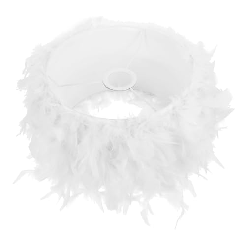 ELAYARD Feder lampenschirm Ersatz für Tischlampe Flauschiger Stoff Lampenschirm Einfache Montage Dekorative Nachttisch Stehlampe für Modernes Schlafzimmer und Wohnzimmer von ELAYARD