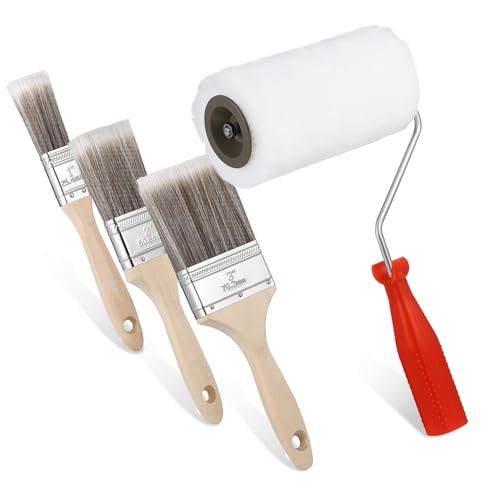 ELAYARD Flachpinsel mit Holzgriff und Farbroller für Acrylfarbe und Öl Präzises Streichen Leicht zu Reinigen Inklusive Pinsel für Heimwerker und Profis ELAYARD Flachpinsel mit Holzgriff und Farbroller für Acrylfarbe und Öl Präzises Streichen Leicht zu Reinigen Inklusive Pinsel für Heimwerker und Profis von ELAYARD