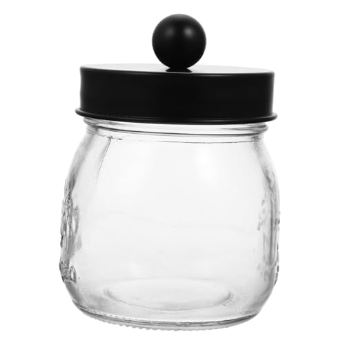 ELAYARD Glas Aufbewahrungsdose für Wattepads und Wattestäbchen mit Staubdichtem Deckel Kompakte Runde Kosmetikbox für Badezimmer und Schminktisch Langlebiges Transparentes Behältnis von ELAYARD