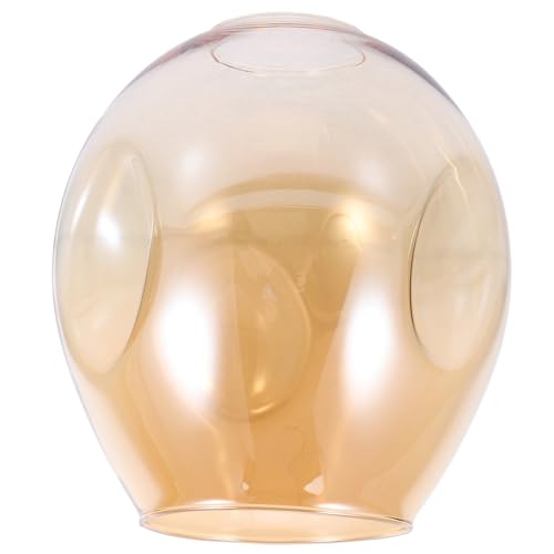 ELAYARD Glas Lampenschirm Bernsteinfarben Pendelleuchte Lampenschale aus Langlebigem Glas mit Abgerundeten Kanten für Wohnzimmer Schlafzimmer Flur Hotel Beleuchtung von ELAYARD
