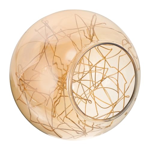 ELAYARD Glas Lampenschirm Ersatz Globe Lampenschirm für Kronleuchter Dekorative Runde Glaslampenabdeckung in Bernstein mit Goldlinie Ømm Einfache Montage für Schlafzimmer und Wohnzimmer ELAYARD Glas Lampenschirm Ersatz Globe Lampenschirm für Kronleuchter Dekorative Runde Glaslampenabdeckung in Bernstein mit Goldlinie Ømm Einfache Montage für Schlafzimmer und Wohnzimmer von ELAYARD