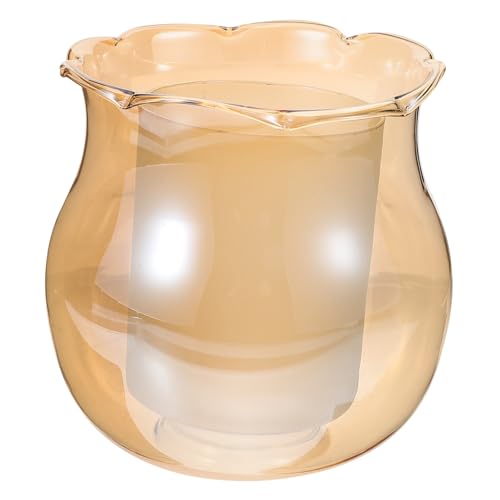 ELAYARD Glas Lampenschirm Ersatz für Pendelleuchte Doppelschichtiges Bernsteinfarbenes Glas Vielseitig Kompatibel mit Tischlampen und Hängelampen Einfache Montage Dekorative Beleuchtung von ELAYARD