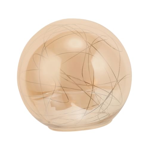 ELAYARD Glas Lampenschirm Kugelförmig Aluminium Draht Dekorativer Lampenschirm Für Wohnzimmer Schlafzimmer Deckenleuchte Mit Molekularem Design In Silber Und Bernsteinfarben von ELAYARD