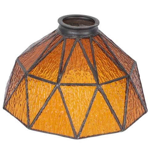 ELAYARD Glas Lampenschirm Vintage Stil Deckenleuchtenschirm Ersatz Lampenschirm für Hängelampe Wohnzimmer Esszimmer Bernsteinfarben von ELAYARD