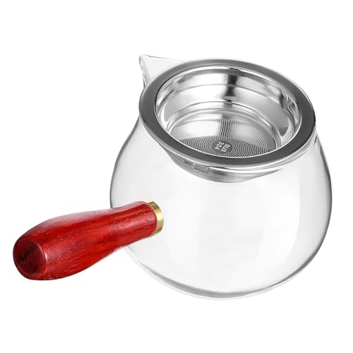 ELAYARD Glas Teetasse mit Holzgriff Dickwandig und Transparent Mit Integriertem Teesieb Traditionelles Design für Büro und Zuhause Stilvoll und Praktisch für Teetrinker von ELAYARD