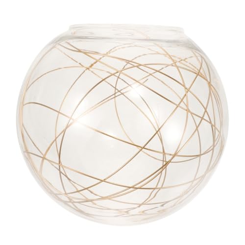 ELAYARD Glass Lamp Shade mit Klarem Glas und Goldfarbenem Aluminiumdraht Dekorativer Runder Lampenschirm für Pendelleuchten Ersatzschirm für Hängelampen Modernes Design für Wohnzimmer und ELAYARD Glass Lamp Shade mit Klarem Glas und Goldfarbenem Aluminiumdraht Dekorativer Runder Lampenschirm für Pendelleuchten Ersatzschirm für Hängelampen Modernes Design für Wohnzimmer und von ELAYARD