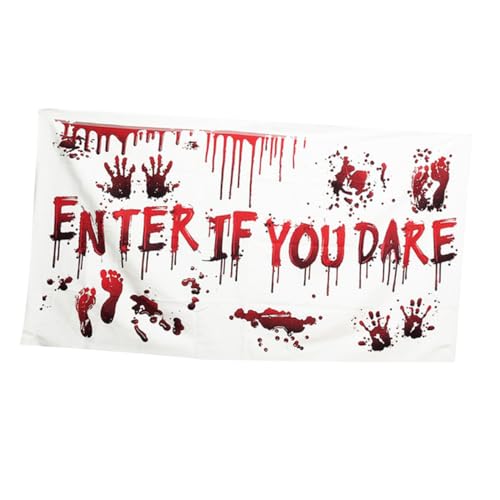 ELAYARD Halloween Banner mit Blutigem Text Wasserdichtes Party und Tischdeko Banner für Bar Foto Requisite Halloween Dekoration für Innen und Außen Gruselige Atmosphäre ELAYARD Halloween Banner mit Blutigem Text Wasserdichtes Party und Tischdeko Banner für Bar Foto Requisite Halloween Dekoration für Innen und Außen Gruselige Atmosphäre von ELAYARD