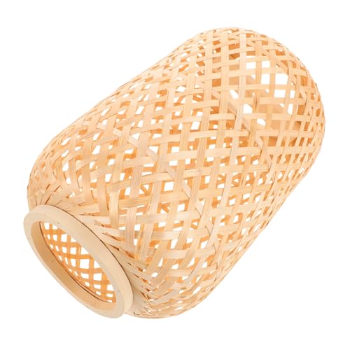 ELAYARD Handgefertigter Naturfaser Lampenschirm Leichtgewicht Rustikaler Lampenschirm Für Esszimmer Schlafzimmer Balkon Geflochtene Bauernhaus Leuchte Boho Vintage Dekor von ELAYARD