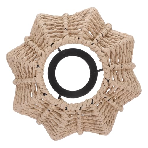 ELAYARD Handgefertigter Papierseil Lampenschirm Hängend Boho Vintage Stil Rustikaler Pendelleuchten schirm Für Wohnzimmer Schlafzimmer Dekor Kreative Beleuchtung von ELAYARD