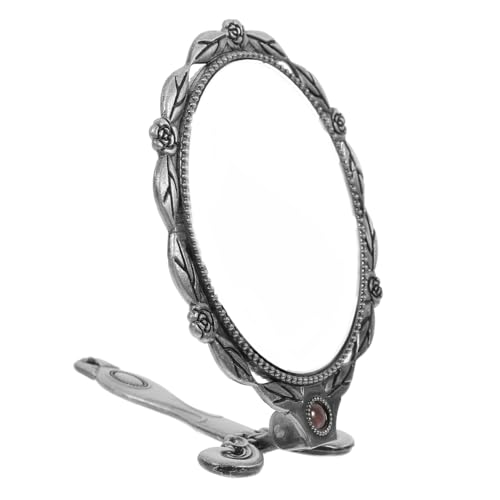 ELAYARD Handspiegel mit Griff Faltbar Leichter Kosmetikspiegel Vintage Design Kompakt Tragbar für Damen und Mädchen zum Schminken und Reisen von ELAYARD