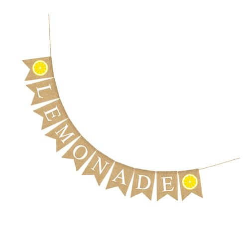 ELAYARD Hawaiian Party Swallowtail Banner aus Leinen Bunte Lemonade Girlande Kreative Partydeko für Geburtstag Vielseitig und Einfach zu Montieren von ELAYARD