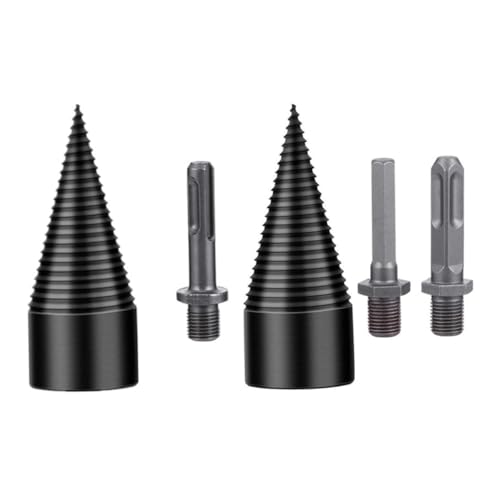 ELAYARD Hochfester Stahl Holzspalter Bohrer mit Kegelbohrern Verschleißfest für Bohrmaschine Einfacher Holzspalt Kaminholzsplitter für Haushalt Camping Landwirtschaft von ELAYARD