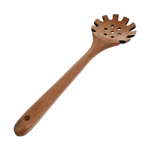 ELAYARD Holz Nudelheber mit Langem Griff Praktischer Nudel und Spaghettilöffel Küchen Sieb für Pasta Glatte Oberfläche Leicht Platzsparend Vielseitig für Verschiedene Nudelgerichte von ELAYARD