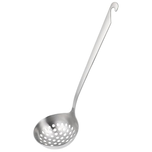 ELAYARD Hot Pot Schöpflöffel mit Abtropflöchern Tiefer Löffel Offener Haken Langlebig Spülmaschinenfest Ergonomisch für Haushaltsküche und Suppenzubereitung von ELAYARD