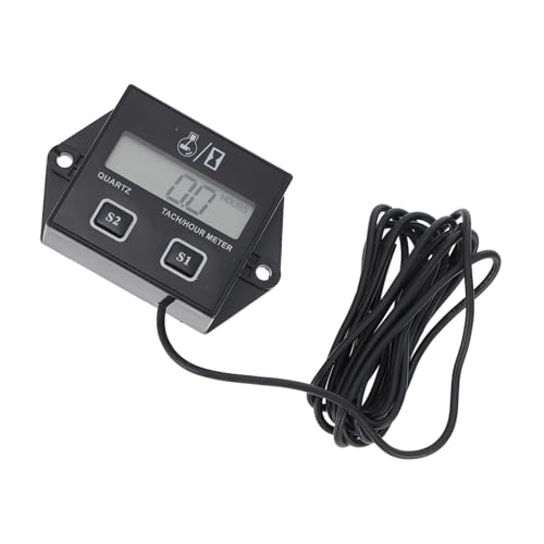 ELAYARD Induktiver Digital Tachometer mit LCD Anzeige Benzinmotor Betriebsstundenzähler Geeignet für Takt Motorräder Motorsägen Rasenmäher Einfache Montage Reset Funktion von ELAYARD