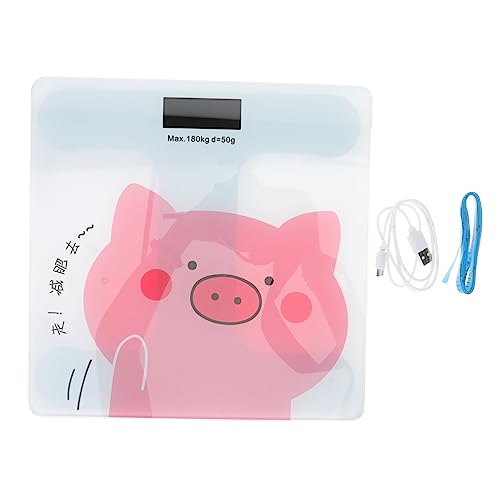 ELAYARD Karton Süße Digitale Personenwaage Automatische Haushaltswaage mit Hoher Tempered USB Aufladung für Badezimmer und Schlafzimmer Weißes Schwein Design ELAYARD Karton Süße Digitale Personenwaage Automatische Haushaltswaage mit Hoher Tempered USB Aufladung für Badezimmer und Schlafzimmer Weißes Schwein Design von ELAYARD
