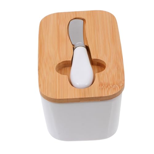 ELAYARD Keramik Butterdose mit Bambusdeckel und Cutter Kleine Butterplatte zur Frischebewahrung Vielseitige Butteraufbewahrung für Zuhause Bpa Frei für Butter und Snacks Geeignet ELAYARD Keramik Butterdose mit Bambusdeckel und Cutter Kleine Butterplatte zur Frischebewahrung Vielseitige Butteraufbewahrung für Zuhause Bpa Frei für Butter und Snacks Geeignet von ELAYARD