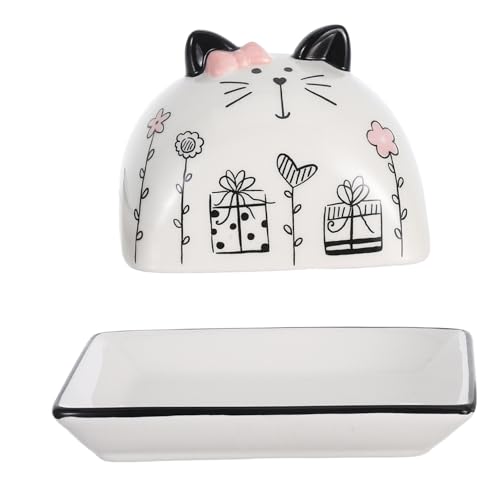 ELAYARD Keramik Butterdose mit Deckel Cartoon Design aus Stabilem Wiederverwendbarem Material Luftdichter Butterhalter für Saubere Aufbewahrung von Butter und Käse Praktische ELAYARD Keramik Butterdose mit Deckel Cartoon Design aus Stabilem Wiederverwendbarem Material Luftdichter Butterhalter für Saubere Aufbewahrung von Butter und Käse Praktische von ELAYARD