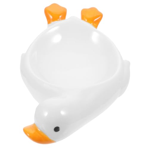 ELAYARD Keramik Seifenschale Ente Selbstentwässerndes Seifenhalter Organizer Badezimmer Küche Weiß Niedlich Stabil Tragfähig Platzsparend Für Alltagsseife Schwamm von ELAYARD