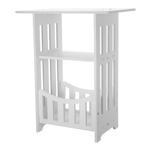 ELAYARD Kleiner Beistelltisch Schlafzimmer Schmaler Nachttisch Vielseitig als Sofa Schminktisch Weiß Kompakt für Kleine Räume und Apartments mit Zusätzlichem Ablagefach von ELAYARD