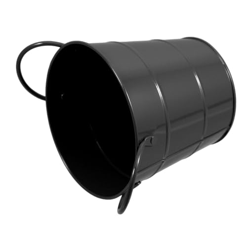 ELAYARD Kleiner Robuster Eiseneimer mit Griff Vielseitiger Mini Schreibtischabfalleimer für Büro Papierkorb Stifthalter und Blumenübertopf Modernes Minimalistisches Design Langlebiger von ELAYARD