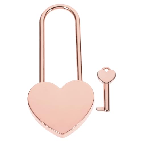 ELAYARD Kleines Herz Vorhängeschloss mit Schlüssel Liebesschloss für Tagebuch Schmuckschatulle und Rucksack Rosegold Handlich Sicher und Dekorativ zum Valentinstag von ELAYARD