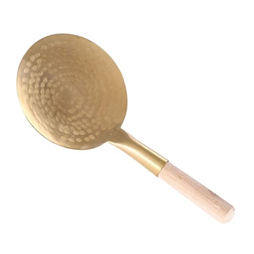 ELAYARD Kupfer Tofu schaufel mit Kurzem Griff Multifunktionaler Servierlöffel aus Messing und Holz Ergonomisch Poliert zum Servieren von Reis und Tofu Küche von ELAYARD