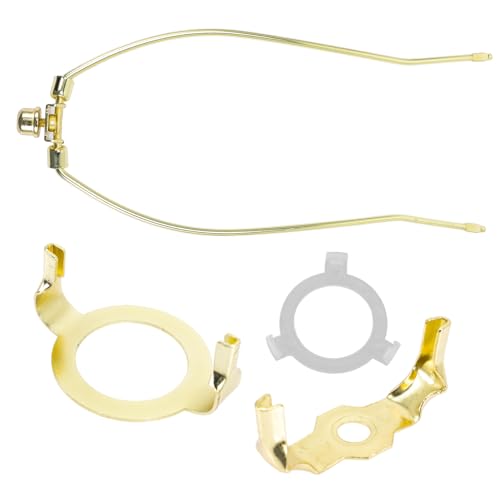 ELAYARD Lampenschirmhalter Goldener Lampenhalter aus Robustem Eisen mit Adapter Langlebiger Lampenharp für Stehlampen und Tischlampen Einfach zu Montieren Vielseitig für Wohn Schlafzimmer von ELAYARD
