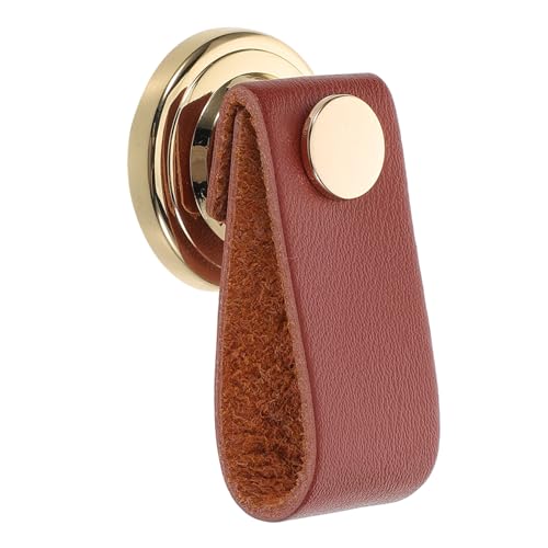 ELAYARD Ledergriffe für Schrank Goldfarbene Zinklegierung ein Einfache Montage Robustes Design Geeignet für Kommode Kleiderschrank Schuhschrank Möbelgriff Vintage Stil Schubladengriffe von ELAYARD