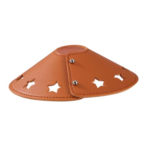 ELAYARD Lederschirm Lampenschirm Hängelampe Schutzhülle Braun Langlebig für Innenbereich und Camping Beleuchtungsschutz Vintage Stil ohne Logo von ELAYARD
