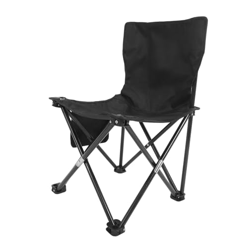 ELAYARD Leichter Kleiner Faltbarer Campingstuhl Faltbar Ergonomisch Tragbar Kompakt für Angeln Camping Sportveranstaltungen Garten und Reisen Mittlere Schwarz von ELAYARD