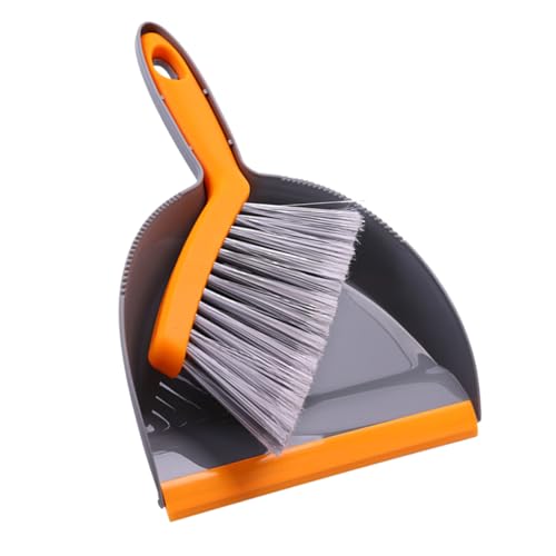 ELAYARD Mini Besen und Kehrschaufel Leichtes Mini Reinigungstool mit Weichen Borsten Biegbarem Griff für Tisch Desktop Enge Ecken Hausarbeit Orange von ELAYARD