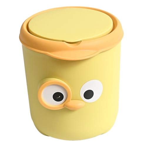 ELAYARD Mini Tischabfalleimer mit Deckel aus Robustem Kompakter Desktop Mülleimer für Küchen Büro und Wohnbereich Süßer Behälter für Krümel und Kleine Abfälle Dekorativ und Praktisch von ELAYARD