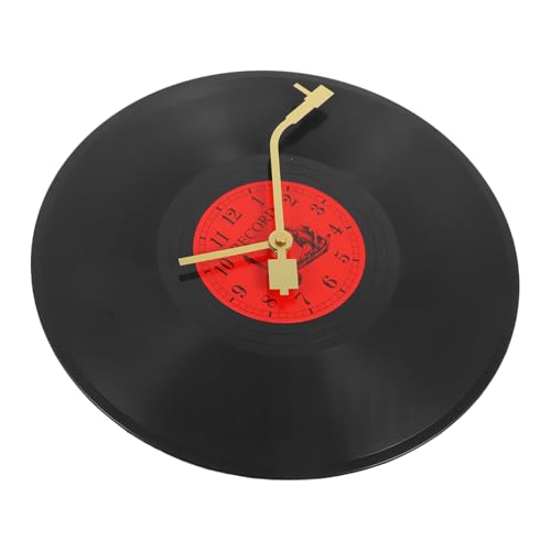 ELAYARD Moderne Vinyl Schallplatten Wanduhr mit Goldfarbenen Zeigern Robuste Retro Dekouhr für Wohnzimmer Schlafzimmer und Büro Langlebige Kreative Haushaltswanduhr im Vintage Stil von ELAYARD