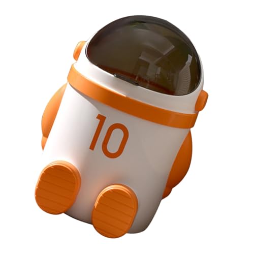 ELAYARD Müllbehälter mit Deckel Cartoon Astronaut Design Kunststoff Abfallkorb für Küche Bad Büro Wohnraum Aufbewahrungsbox Kompakt Praktisch und Modern von ELAYARD