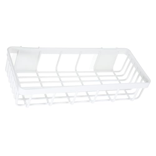 ELAYARD Multifunktionaler Badezimmer Wandhalterung Organizer Weiß Wandmontiertes Ablagerack ohne Bohren Praktisches Ablagefach mit Abfluss für Badezimmer und Waschräume von ELAYARD